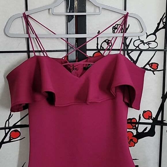 Guess  Nwt Crushed Berry Off The shoulder Mara Dress - Picture 4 of 12